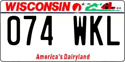 WI license plate 074WKL