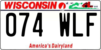 WI license plate 074WLF