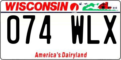 WI license plate 074WLX