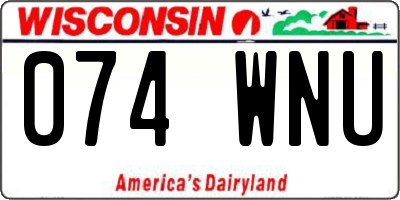 WI license plate 074WNU