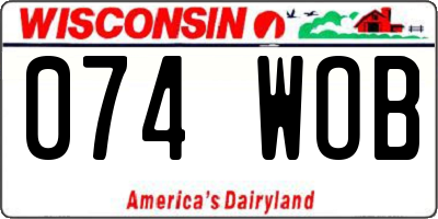 WI license plate 074WOB