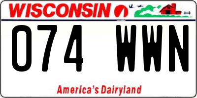 WI license plate 074WWN