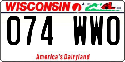 WI license plate 074WWO