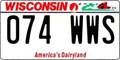 WI license plate 074WWS