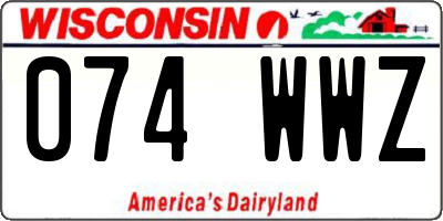 WI license plate 074WWZ