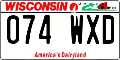 WI license plate 074WXD