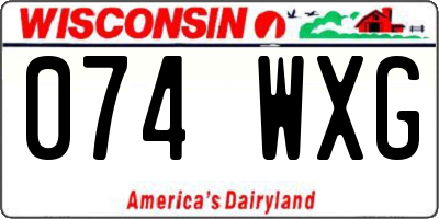 WI license plate 074WXG