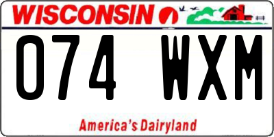 WI license plate 074WXM