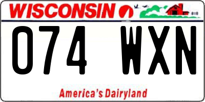 WI license plate 074WXN