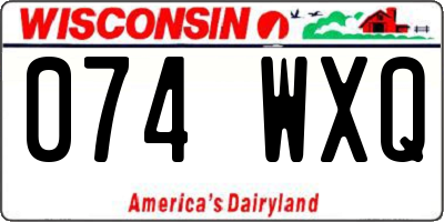 WI license plate 074WXQ