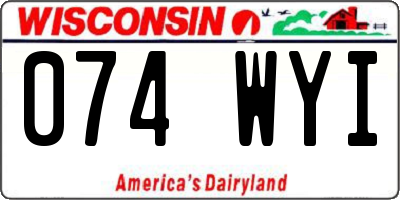 WI license plate 074WYI