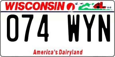 WI license plate 074WYN