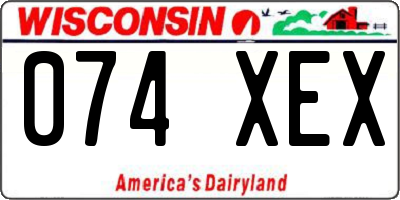 WI license plate 074XEX