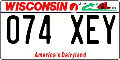 WI license plate 074XEY