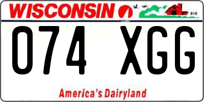 WI license plate 074XGG