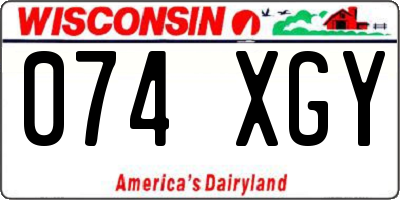WI license plate 074XGY