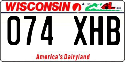 WI license plate 074XHB