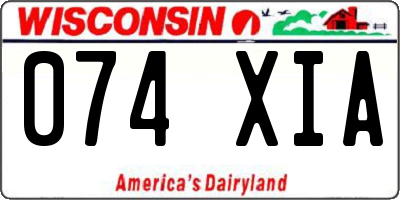 WI license plate 074XIA