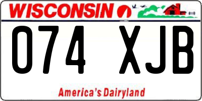 WI license plate 074XJB
