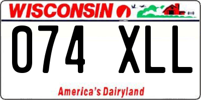 WI license plate 074XLL