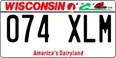 WI license plate 074XLM