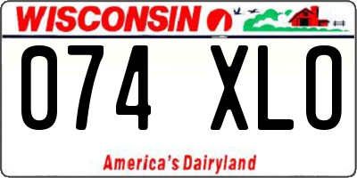 WI license plate 074XLO