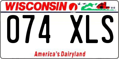 WI license plate 074XLS