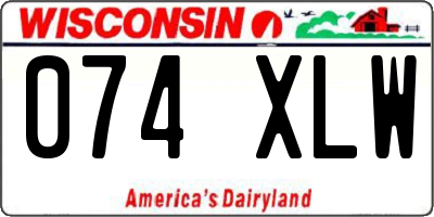 WI license plate 074XLW
