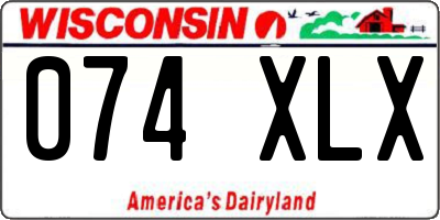 WI license plate 074XLX