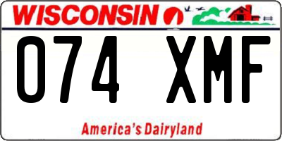 WI license plate 074XMF