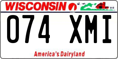 WI license plate 074XMI