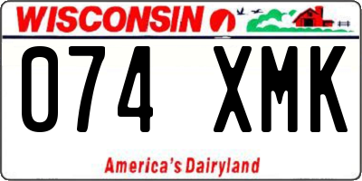 WI license plate 074XMK