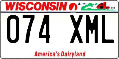 WI license plate 074XML
