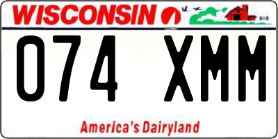 WI license plate 074XMM