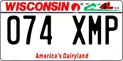 WI license plate 074XMP
