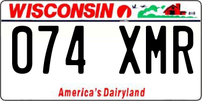 WI license plate 074XMR