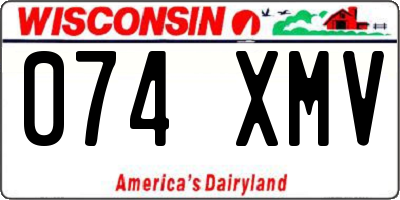 WI license plate 074XMV