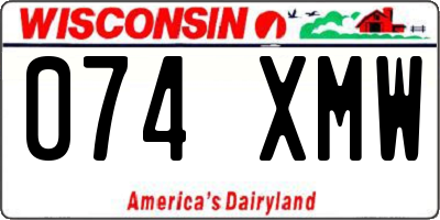 WI license plate 074XMW