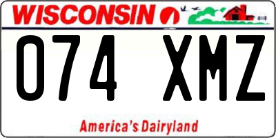 WI license plate 074XMZ
