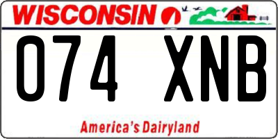 WI license plate 074XNB