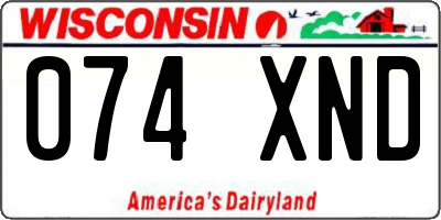 WI license plate 074XND
