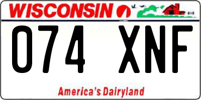 WI license plate 074XNF