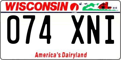 WI license plate 074XNI