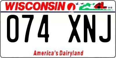 WI license plate 074XNJ