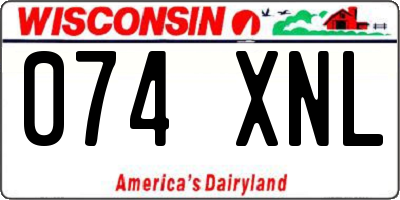 WI license plate 074XNL