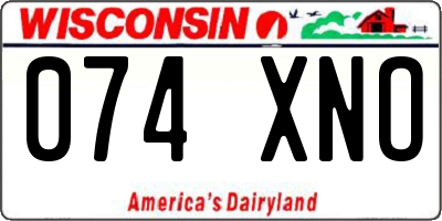 WI license plate 074XNO