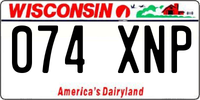 WI license plate 074XNP