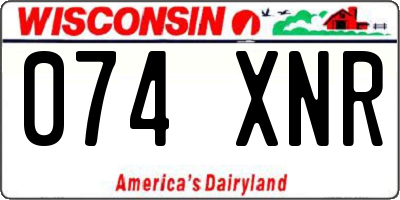 WI license plate 074XNR