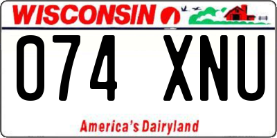 WI license plate 074XNU