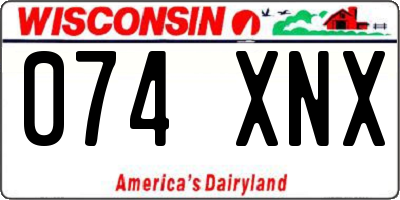 WI license plate 074XNX